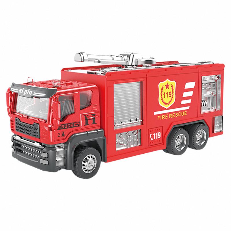 Alloy Children Ladder Fire Truck Toy Boy Large Water Tanker Sprinkler Fireman Model Engineering Car Girl