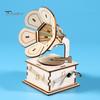 1 Sada DIY Retro Gramofon Model Kit Ručně vyráběné Dřevěné Puzzle Ručně poháněný Fonograf Stavebnice Řemesla Gramofon STEM Projekt Dětská Vzdělávací Hračka