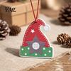 Reusable Seasonal Ornaments Christmas Tree Wooden Pendant, Vintage Cartoon Ornament with Lanyards, Classic Red White Decorations Lightweight