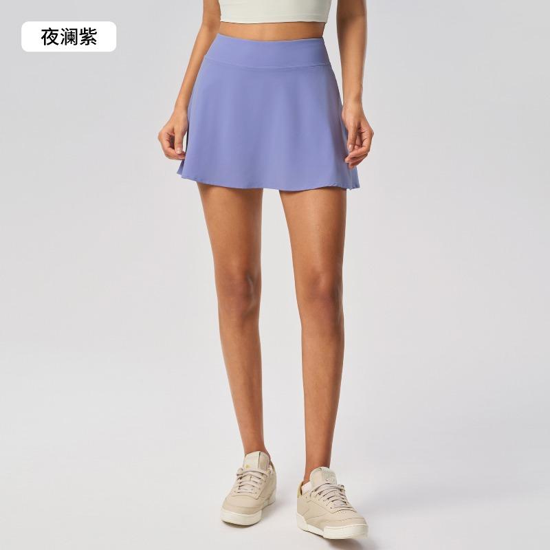 Sports skirt A-shaped version women's high waist hip yoga pants outdoor fitness tennis skirt with pocket D