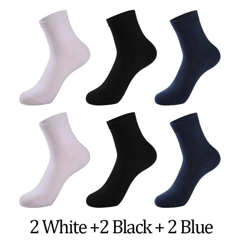 6 Paar Herrensocken Schwarz Weiß Grau Business Men Tube Socken Weich Atmungsaktiv Frühling Sommer für Männersocken Übergröße