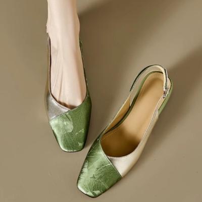 New Retro Satin Low-heeled Sandals for Women Are Fashionable and Comfortable. New Chinese-style Women's Sandals Chaussure Femme