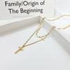 Fashion Double Titanium Steel Necklace Trend Stacked Stainless Steel Cross Necklace