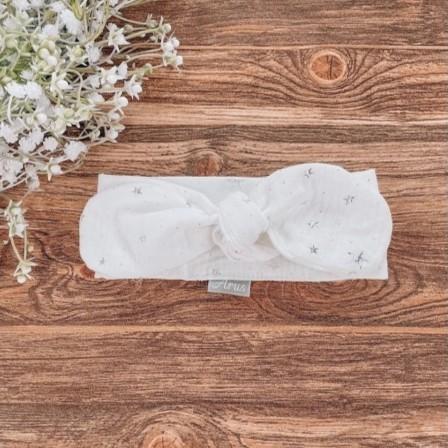 Muslin headband (white stars)