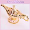 Antique Metal Aladdin Lamp Decor With Led Light For Home Interior