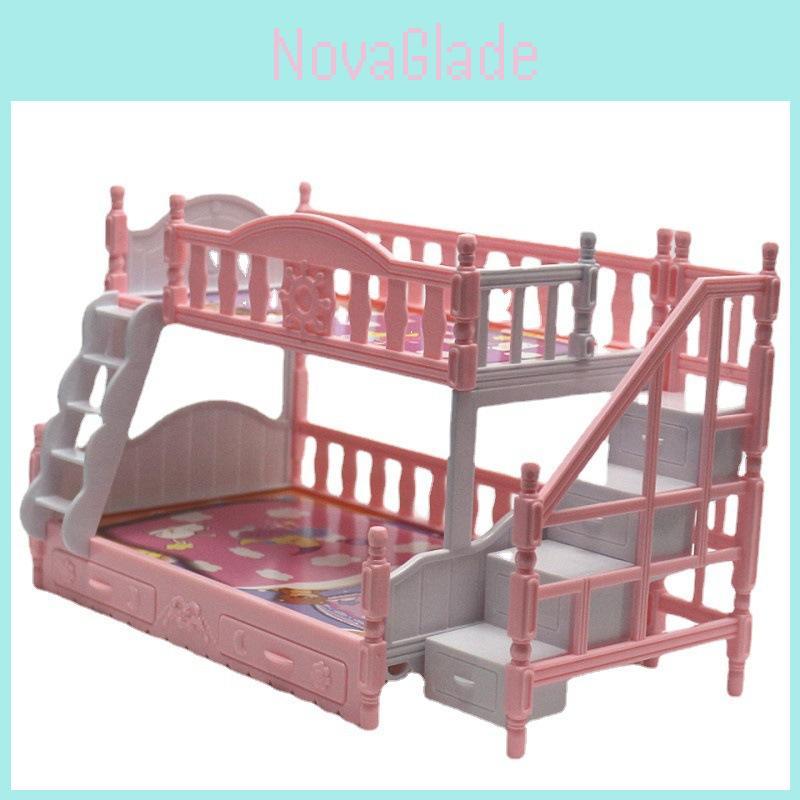 Mini-Puppenbett Spielzeug 17cm Elegantes Europäisches Design Etagenbett Prinzessinnenbett Für Fantasievolles Spielen