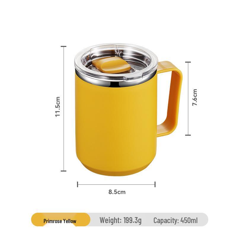 

304 Stainless Steel Insulated Coffee Mug with Handle - Office & Daily Use Gift 450ml жёлтый