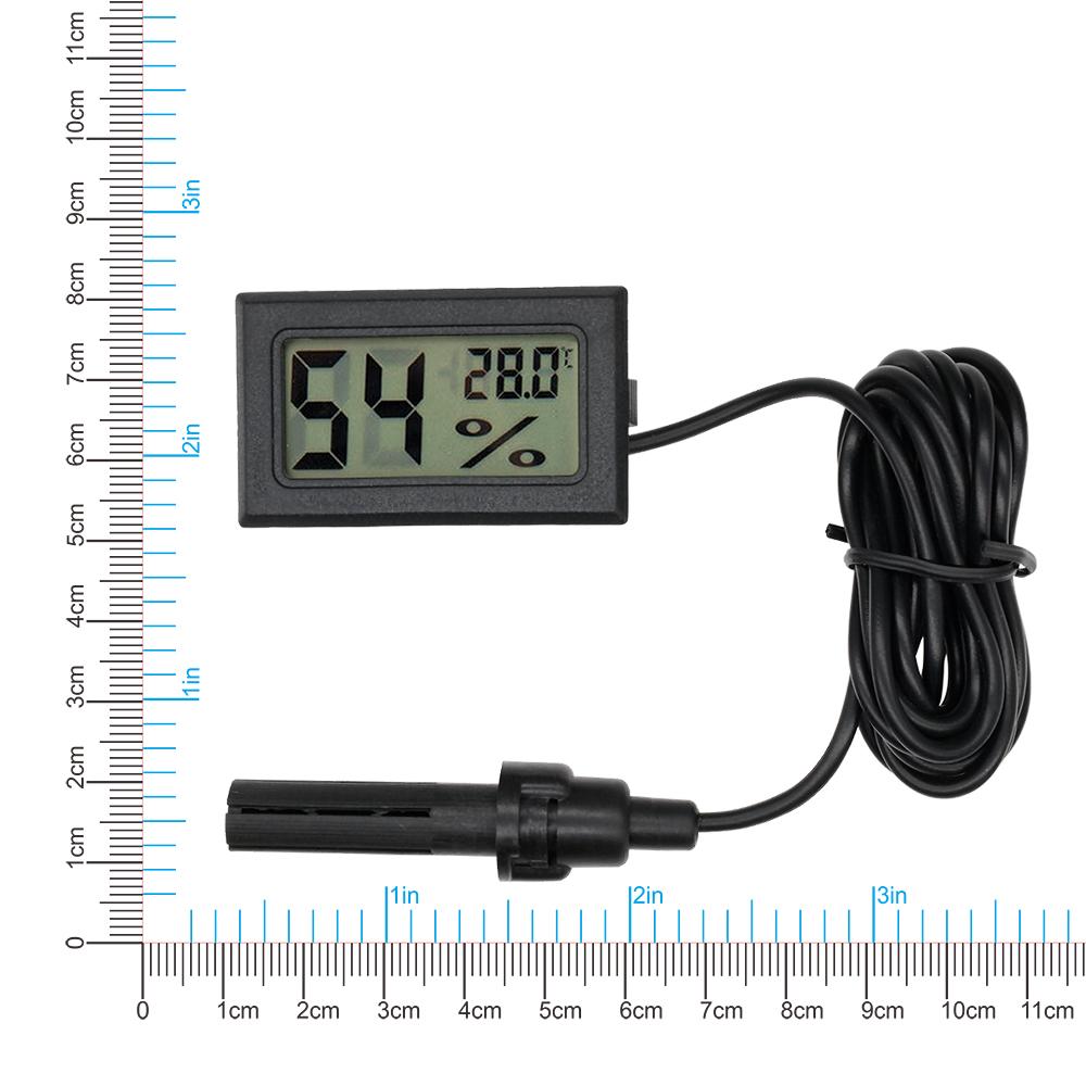FY-12 Embedded Temperature Humidity Meters Mini Digital Thermometer Gauge LCD Display Hygrometer for Humidors Greenhouse Garden
