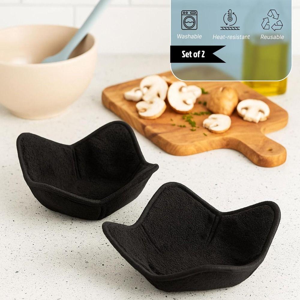 2Pcs Reusable Design Hot Bowl Towel Mat Heat Resistant Microwave Bowl Holder  Pasta Bowls