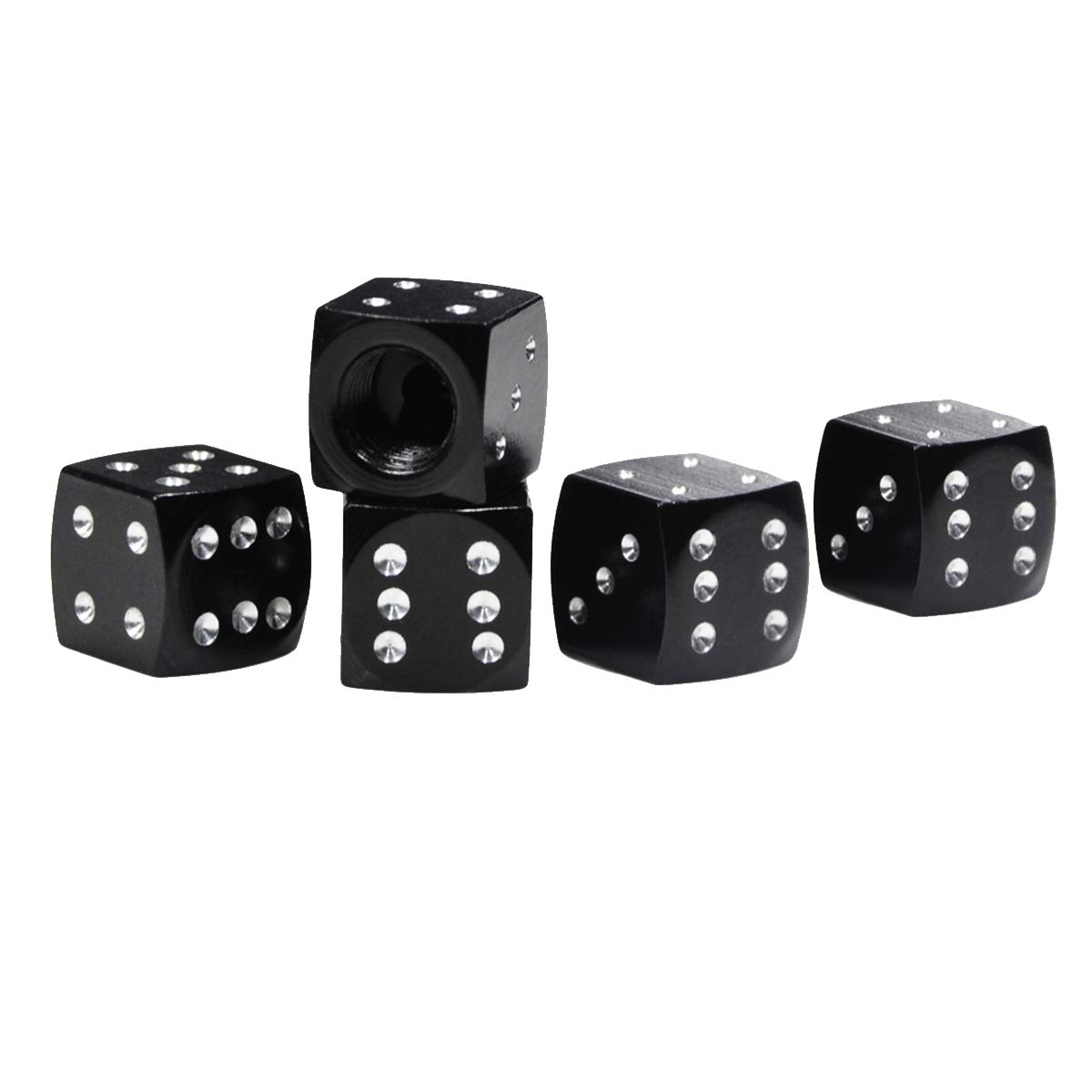

BOROLA New Dice Aluminum Shaved Air Valve Cap Tire Aluminum Anodized Corrosion Prevention for Automobile Motorcycle Set of 5 (Black) Dice чёрный