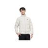 Li-Ning Comfortable Simple Versatile Solid Color Zipper Stand Collar Short Down Jacket Unisex Outerwear Gravel-White-Gray AYMV093-4