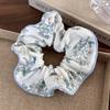 Sea Blue Polka Dot Scrunchies Fashion Gilrs Floral Plaid Large Intestine Hair Ties Ropes Women Sweet Versatile Rubber Bands