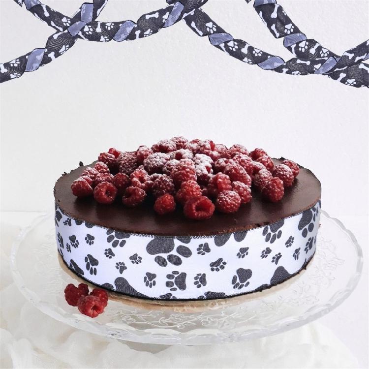 2.5inch Paw Print Wire Ribbon,Dog Ribbon,Polkas Dots Ribbon Wire Edged Ribbon