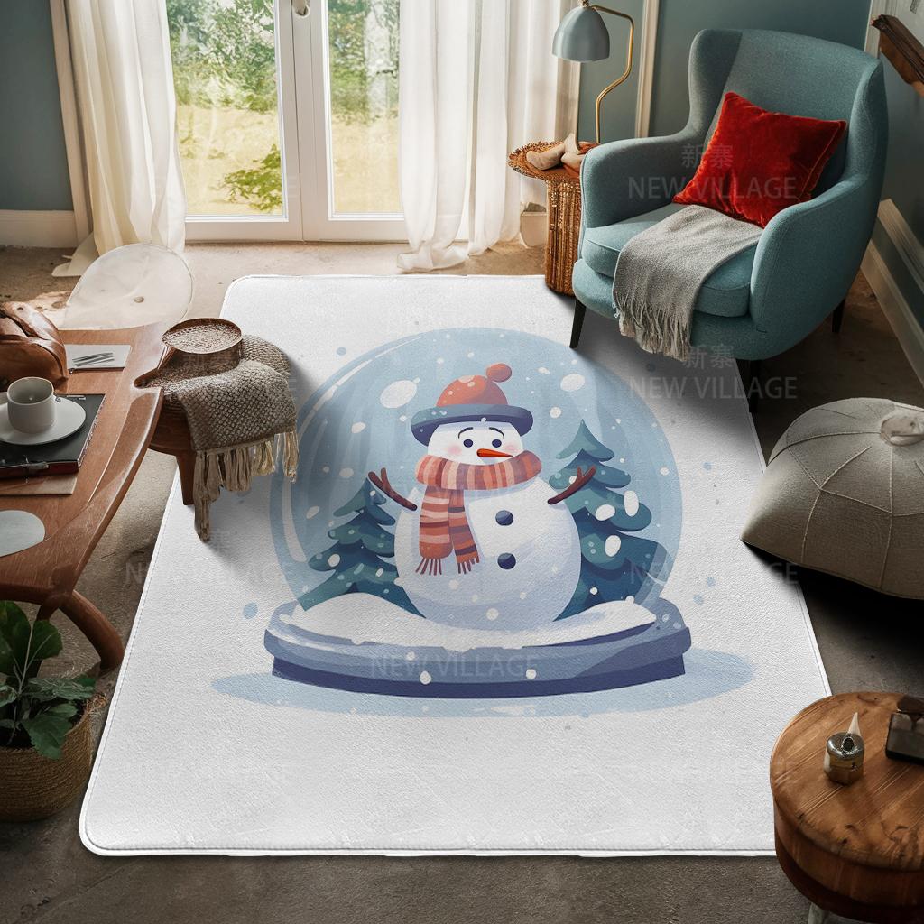 House Entrance Carpet Home Door Mat Living Room Bath Foot Bathroom Non-slip Water Absorption Rugs Bath Merry Christmas Winter