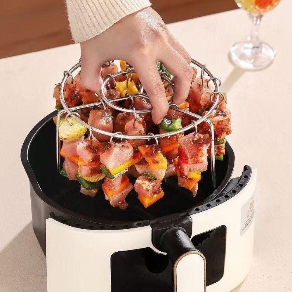 Heat-Resistant Vertical Grill Rack Non-Stick Barbecue Skewer Bracket Party Grilling