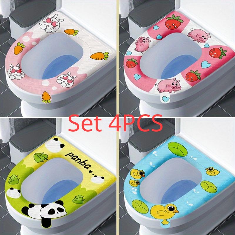 Cute Soft Silicone Toilet Seat Cover Washable Reusable Warm Toilet Pads Suitable for Toilet Rings of Different Shapes