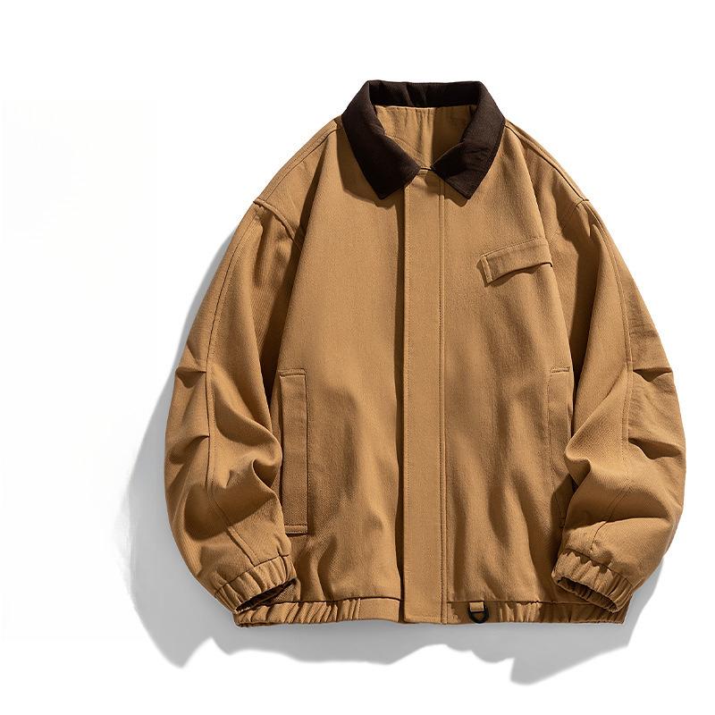 

Vintage Jacket Men s Spring and Autumn Lapel Splicing Jacket M