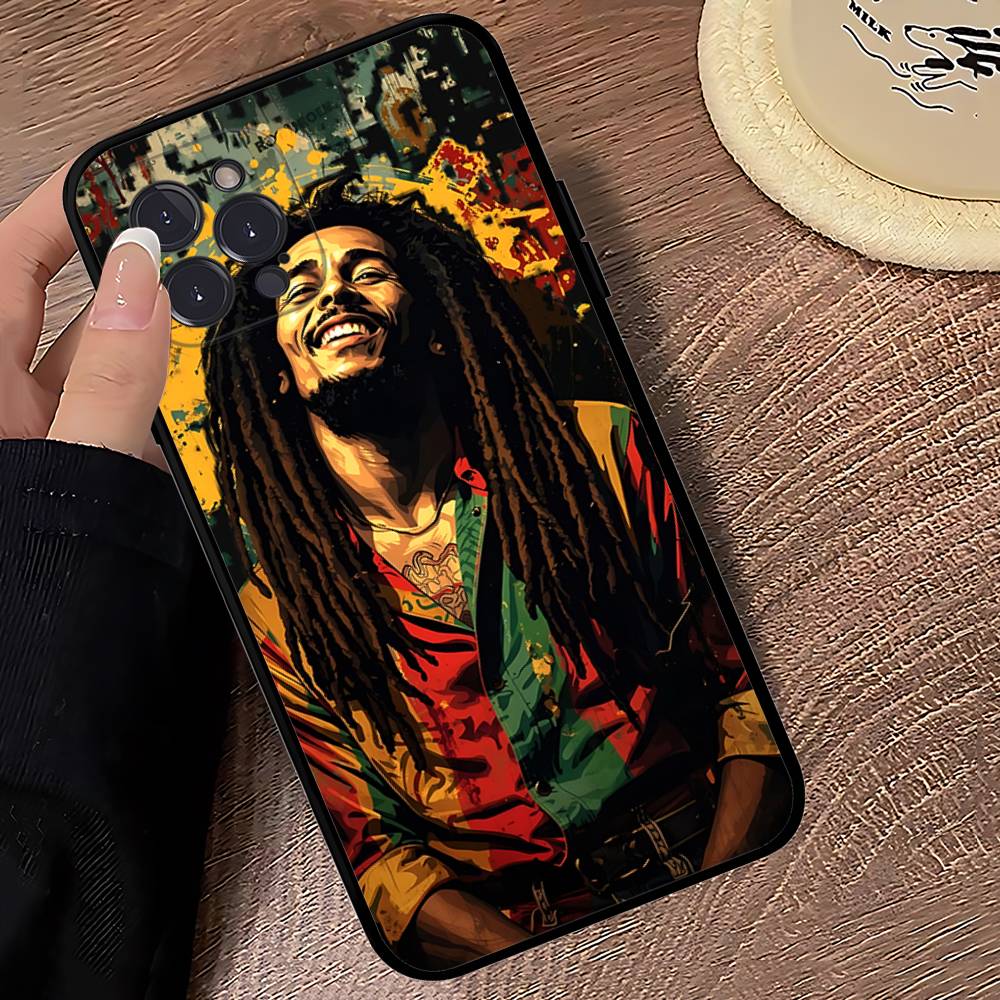 Bob Marley Rasta Löwe Handyhülle Für IPhone 16 15 14 13 12 11 17 Pro Max Einfachheit Rückseite TPU Weiche Hülle