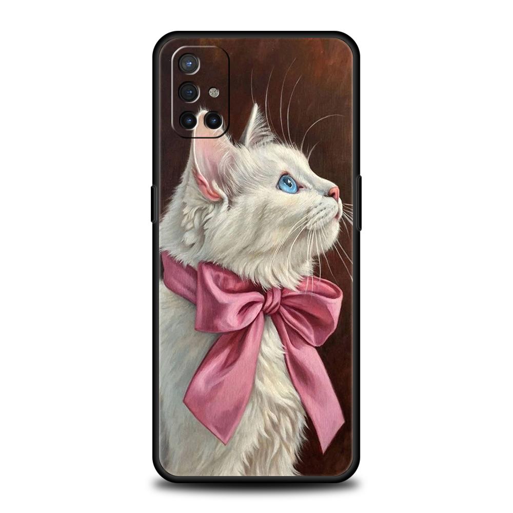 

Phone Case For Oneplus 13R 12R 13 12 10T 10R Nord N100 N200 N10 10 9 9R 9RT CE 2 Z Pro Soft TPU Cover Oil Painting Artistic Cat 9RT 5G