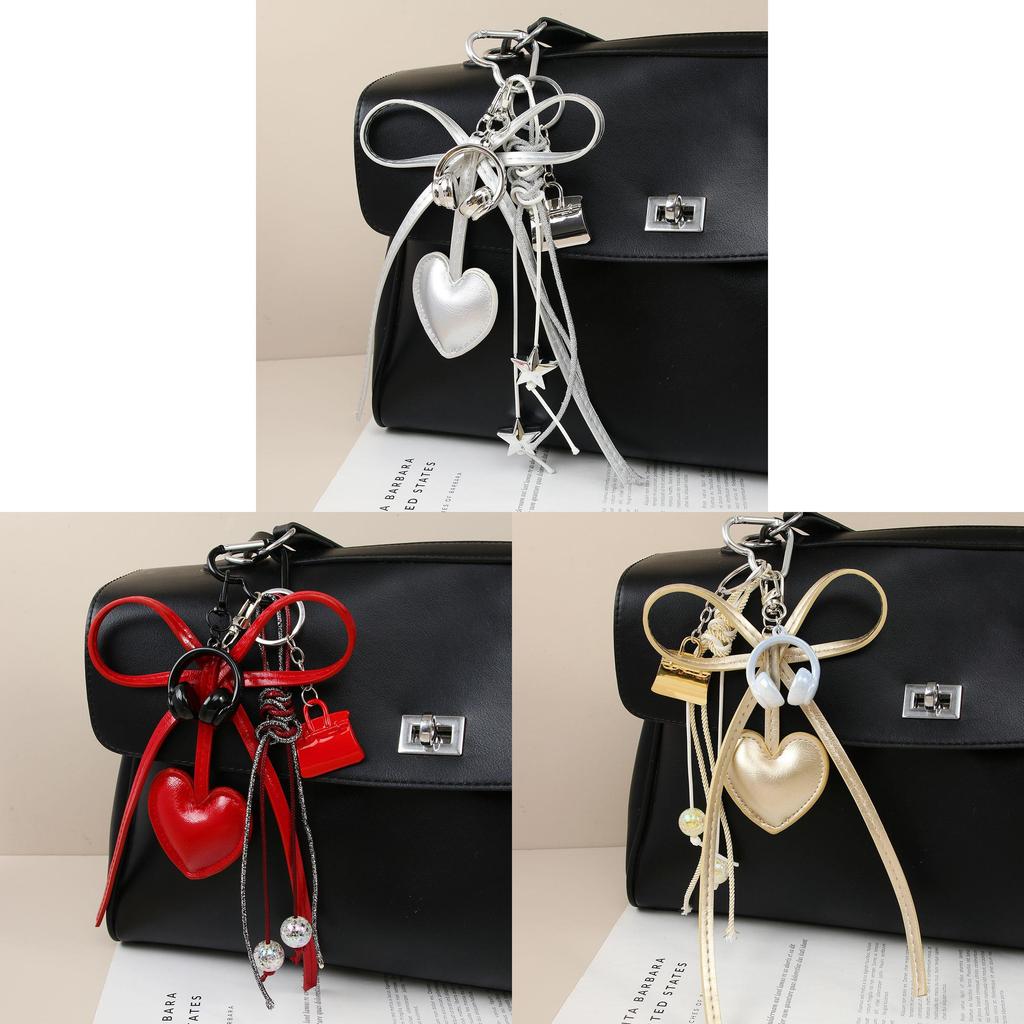 Pu Heart Shaped Mini Bag Pendant For Accessories And Keychains