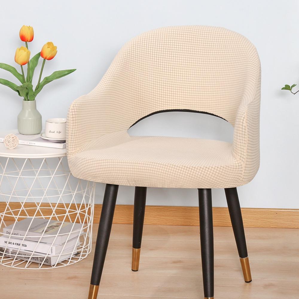 Elastic Arc Armchair Covers Jacquard Dining Chair Covers Curved Chair Covers  For Home Living Room