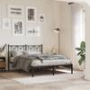 VidaXL Metal Bed Frames Without Mattress with Headboard Black 140x190cm 376128