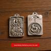 Brass Zodiac & Guardian Deity Buddha Square Pendant Keychain Charm