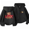 Children Zipper Hoodies Tops little bear Print Boy Black Girls Pink Sweatshirt Coat Long Sleeve Casual Cardigan Hooded