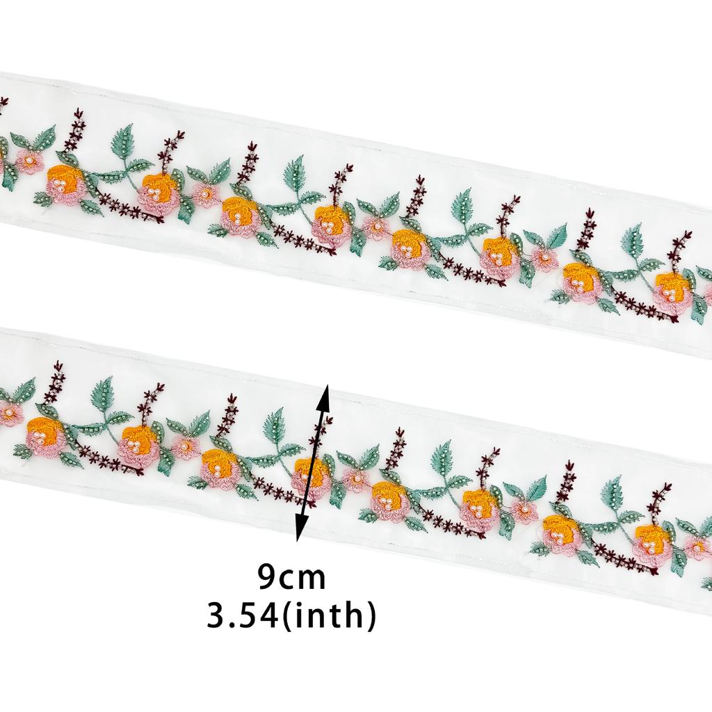 National Style Color Embroidery Lace Ethnic Style Hanfu Ancient Costume Horse Skirt Clothing Curtain Embroidery Decoration Barcode