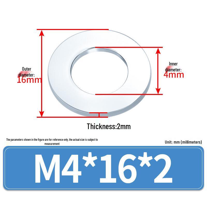 Extra Large Galvanized Metal Flat Washer (Sizes M1.6-M14)