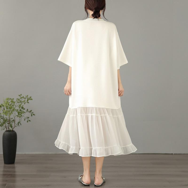 Short sleeve Plus size vintage new in dresses for women casual loose long summer dress
