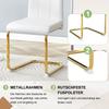 White Dining Chair made of PU Leather, Stable Metal Frame with Gold Look – Elegant Chair for Dining Room & Living Room