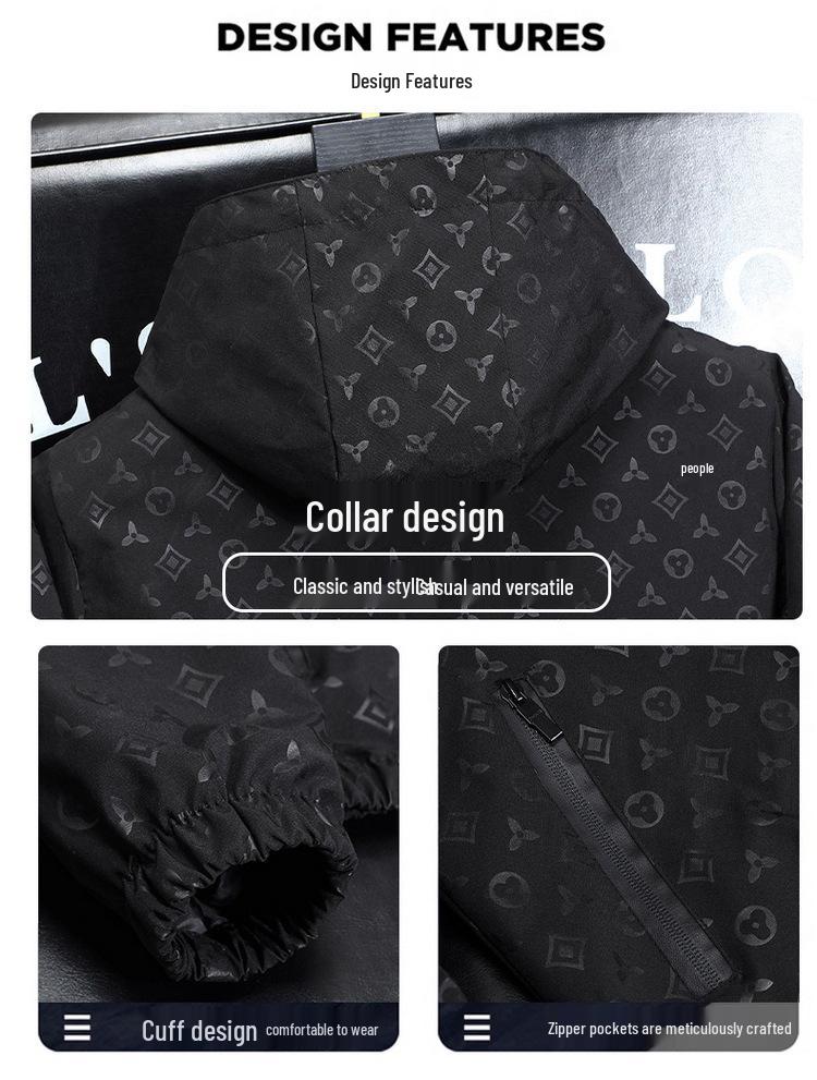 Pánská trendy ležérní bunda v evropském stylu, lehký luxus - Jaro/Podzim 2024, Dlouhý rukáv, Tištěný top