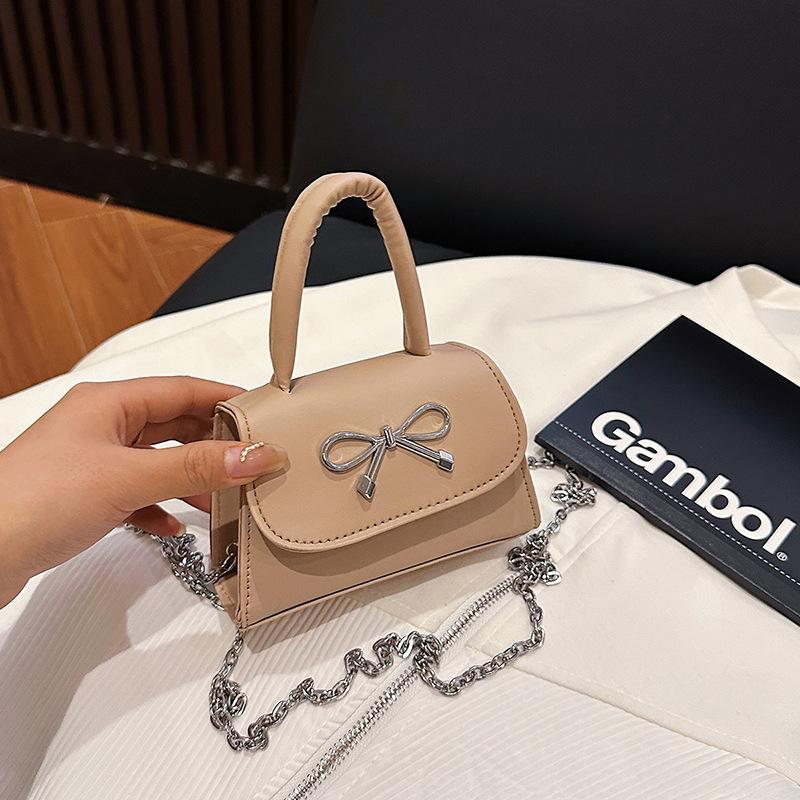 

2025 new summer fashion versatile simple high-end design sense niche bow light luxury shoulder handbag women хаки