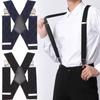 Wide Men 5cm Heavy Duty X Shape Braces Elastic Suspenders Trouser Clips Durable