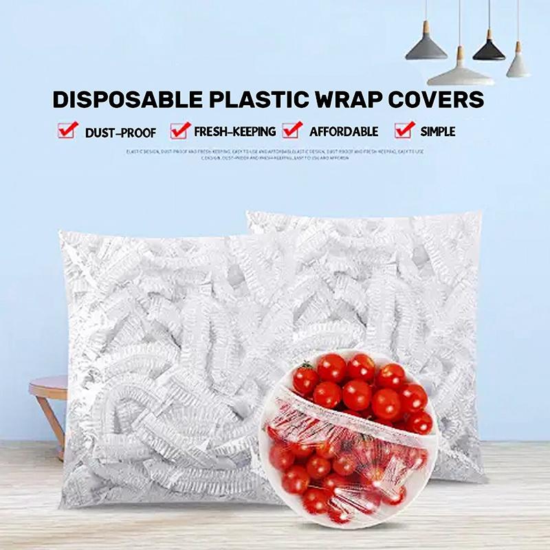 1200pcs Disposable Plastic Wrap | Elastic Cover Film for Fruits,Vegetables,Plates, Bowls-Durable, Ideal for Kitchen,Picnics,BBQs