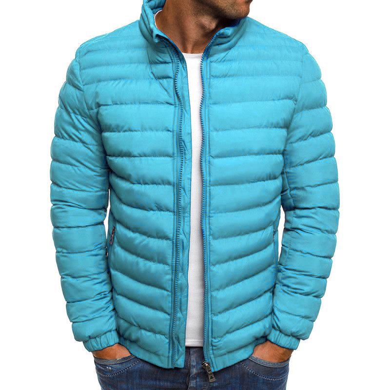 2024 Men's Winter Stand Collar Solid Color Cotton Jacket