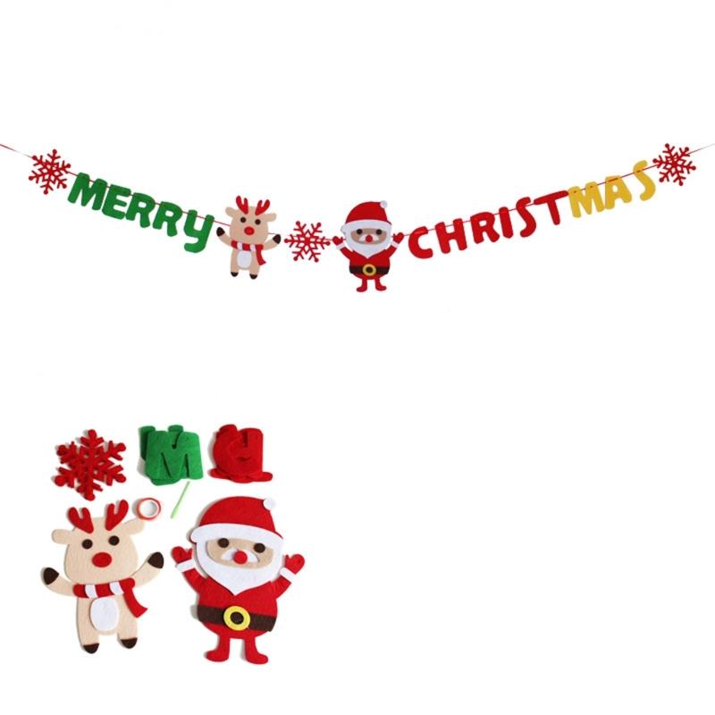 

Celebratory Christmas Hanging Garlands Christmas Garlands Banners Festival Santa Lettering Designs for Holiday Decors 1