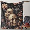 Rose Skull Halloween Blanket Ghost Print for Sofa Chair Skin-Friendly Soft Blanket 2025 New for Home Halloween Decoration