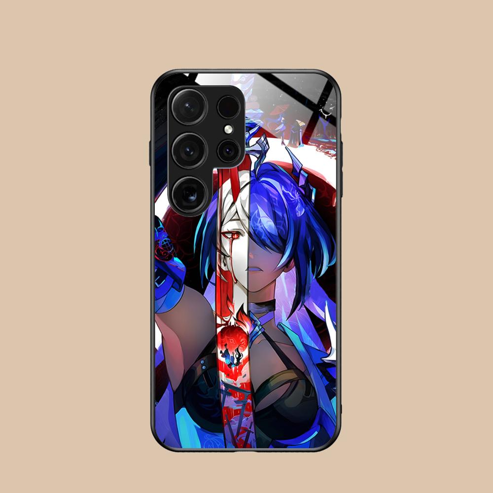 HSR Acheron Glass Mobile Phone Case for Samsung Galaxy S26 S25 S24 S23 S22 S21 S20 Note20 Plus FE Ultra Colorful Cover