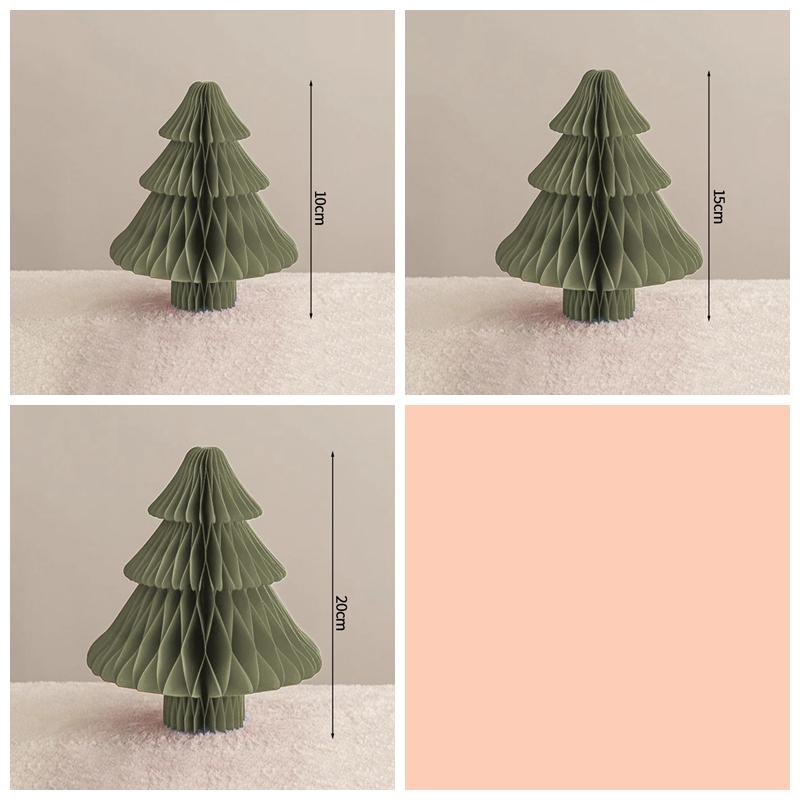 Paper Folding Christmas Tree Ornament 3D Honeycomb Christmas Tree New Year Xmas Festive Atmosphere Party Dinner Tabletop Decor