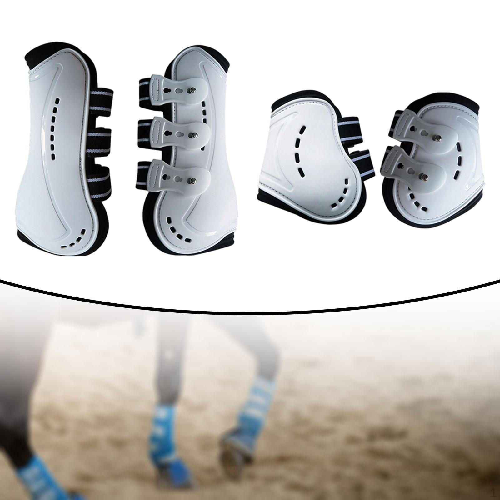 

4 шт. конские сапоги, защитные амортизирующие многоразовые многофункциональные защитные аксессуары для ног для White and L