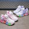 Girls' Kuromi Glowing Sneakers, New Winter Model with Rotating Buttons, Fleece-Lined Princess Shoes, Korean Style Dad Shoes