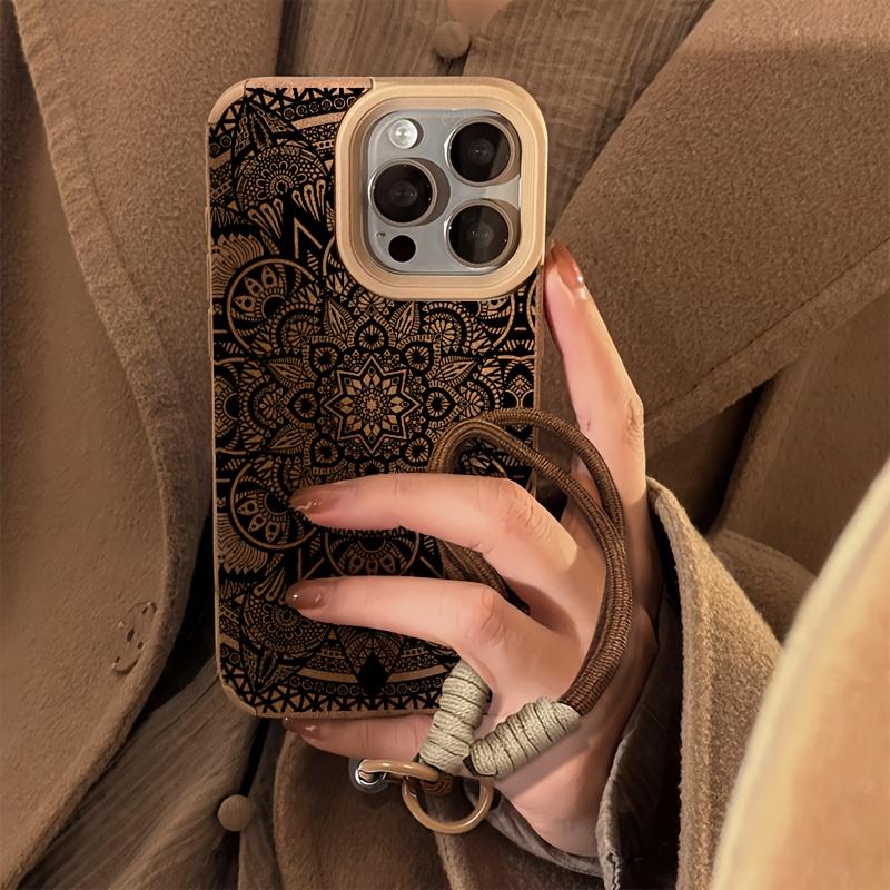 Protect Phone Case For iPhone 15 17 14 16 13 12 11 Pro Max X XS Air 15 16 14 Plus Lanyard Wrist Strap Mandala Pattern Boho Cover
