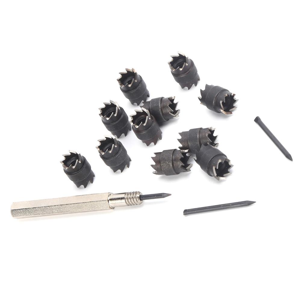 13pcs Double Sided Spot Weld Cutter Set 3/8 Inch Diameter Sheet Metal Hole Cutter For Sheet Metal