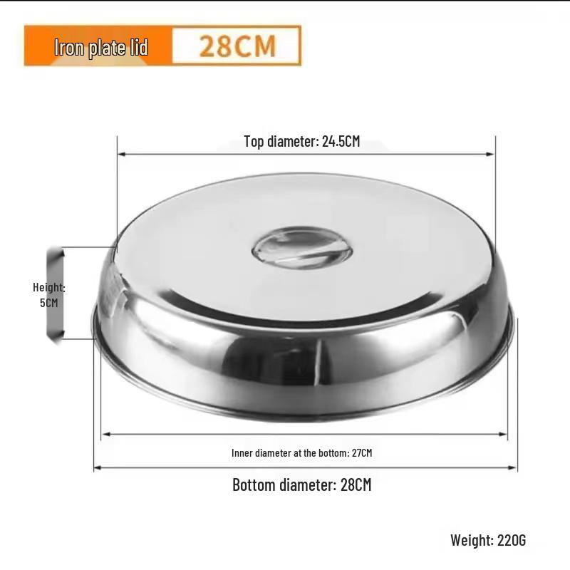 Stainless Steel Multi-Purpose Round Lid for Griddle, Grill, Pot, Bowl, Plate, Heating, Fresh-Keeping, and Vegetables