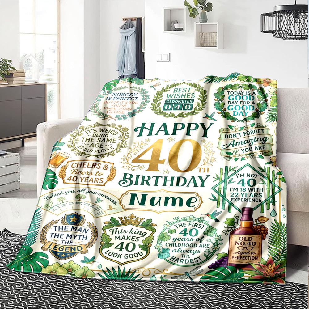40Th Birthday Celebration Quotesblanket Warmthful Decor Great For Sofa Couch Office Bed Picnics Four Seasons Multipurpose Digital Print Birthday