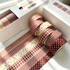 Washi Tape Set, 6 Rolls, Assorted Sizes, Washi Tape for Scrapbooking, Arts, Crafts, Journals and Planners, Checked Design