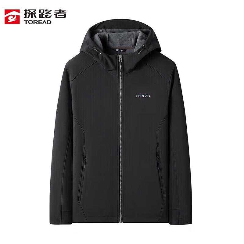 TOREAD Men's Hooded Windproof Thermal Softshell Hiking Jacket TAEECL91899