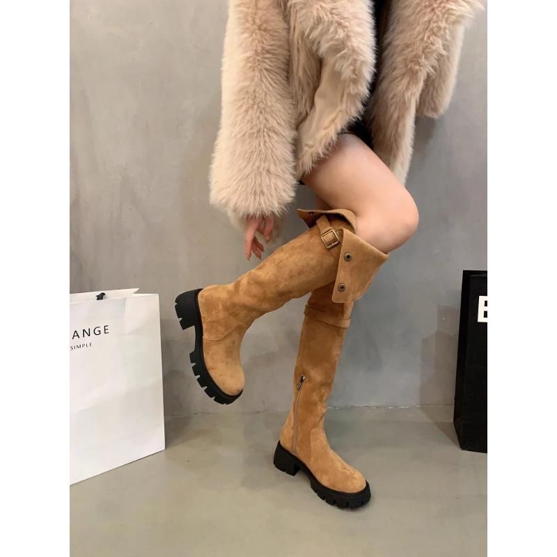 

Новые популярные модные женские брендовые женские сапоги на платформе, высокие сапоги на тонком толстом каблуке, сапоги выше колена, женская обувь для вечеринок, женская обувь 35